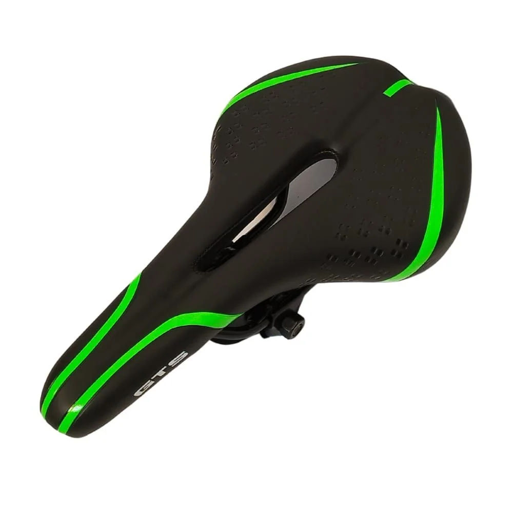 Selim MTB GTS 1682 Preto e Verde Com Manopla Verde e Canote
