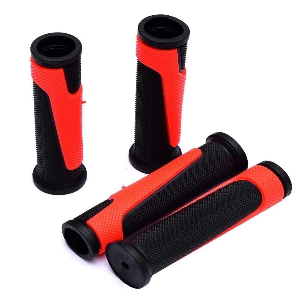 Manopla Bike Garra7 Preto e Vermelho Borracha 125mm ( 2 Pares )