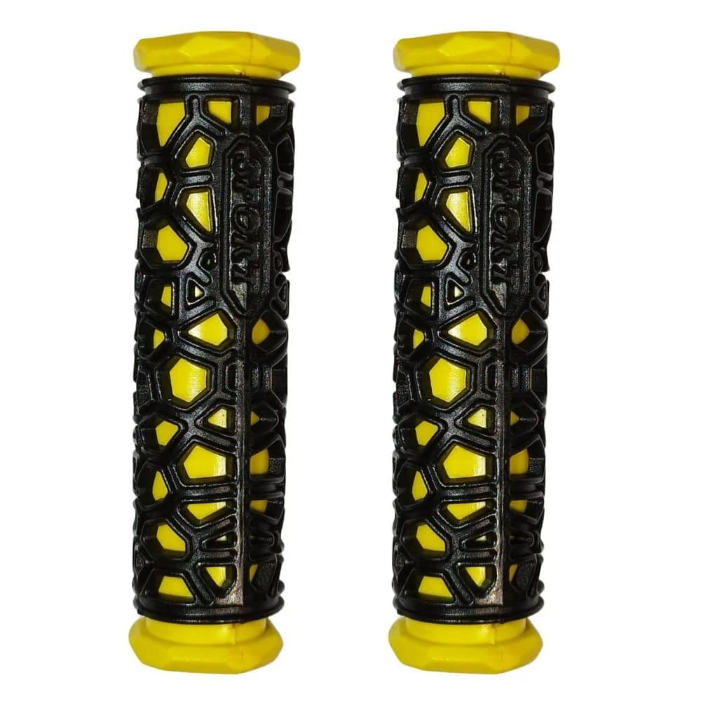 Manopla Bike GTS Vazada Preta e Amarela Borracha 130mm