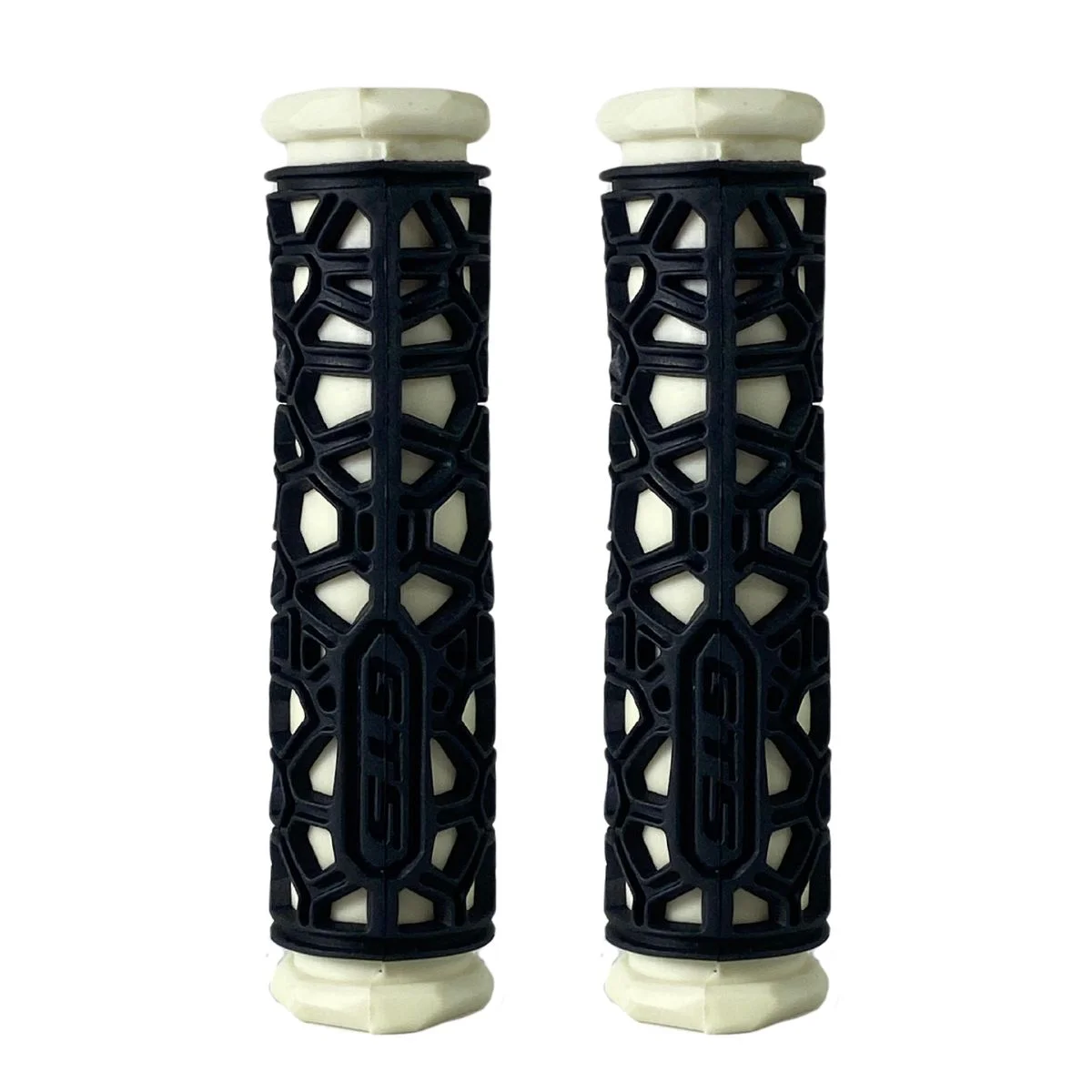 Manopla Bike GTS Vazada Preto Branco Borracha 130mm