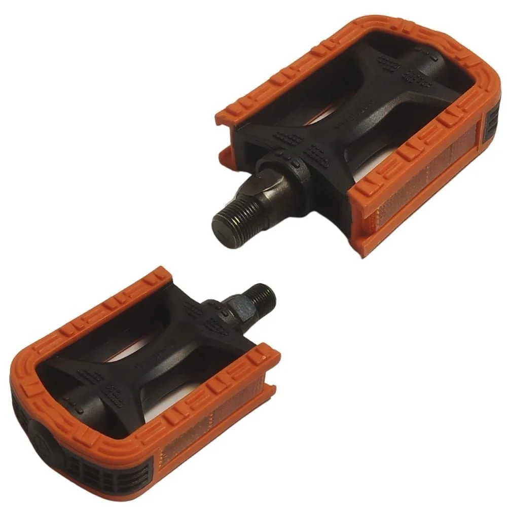 Pedal Bike Metalciclo Bicolor Inglês 9/16 Nylon Laranja