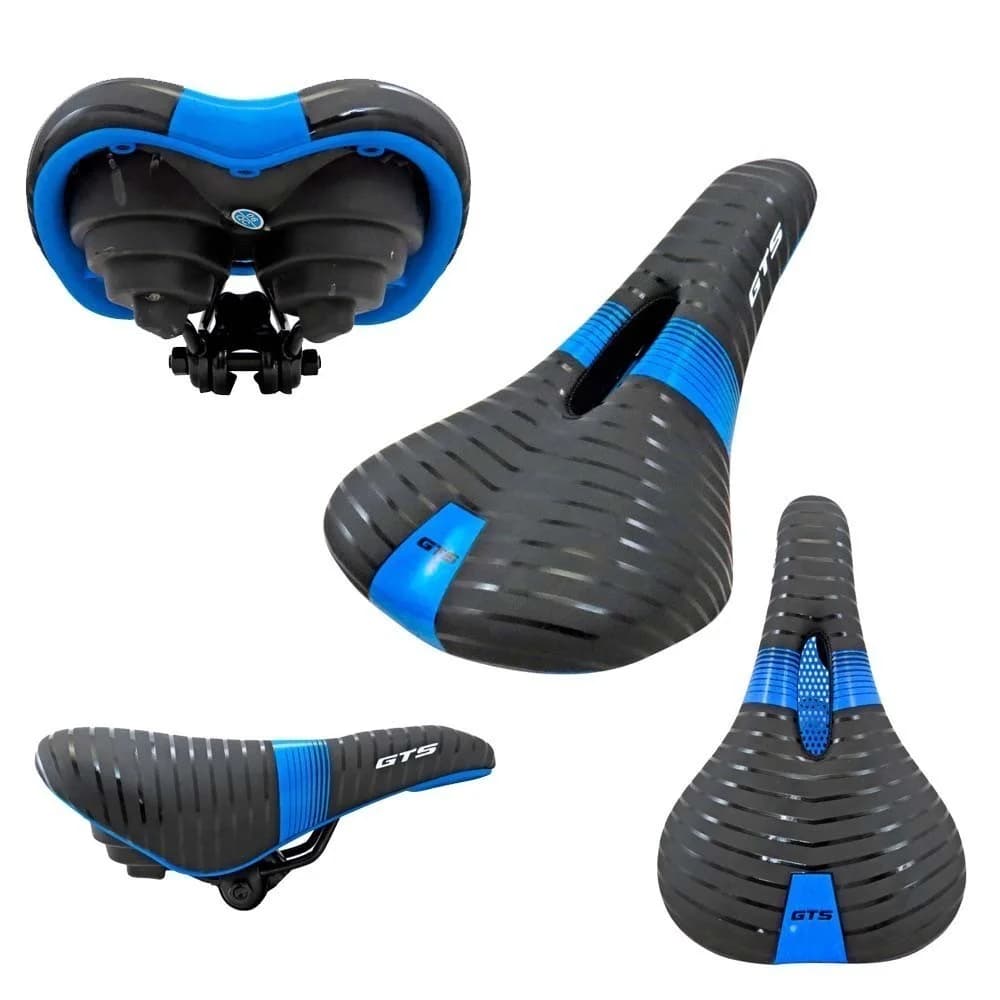 Selim MTB Vazado 132L Preto e Azul