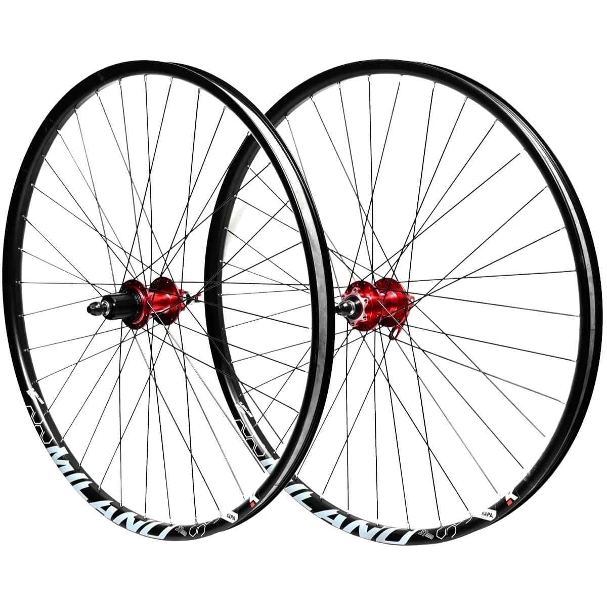 Par Rodas 29 Cubos Kook 36 Furos Aros KAPA Milano Tubeless Vermelho