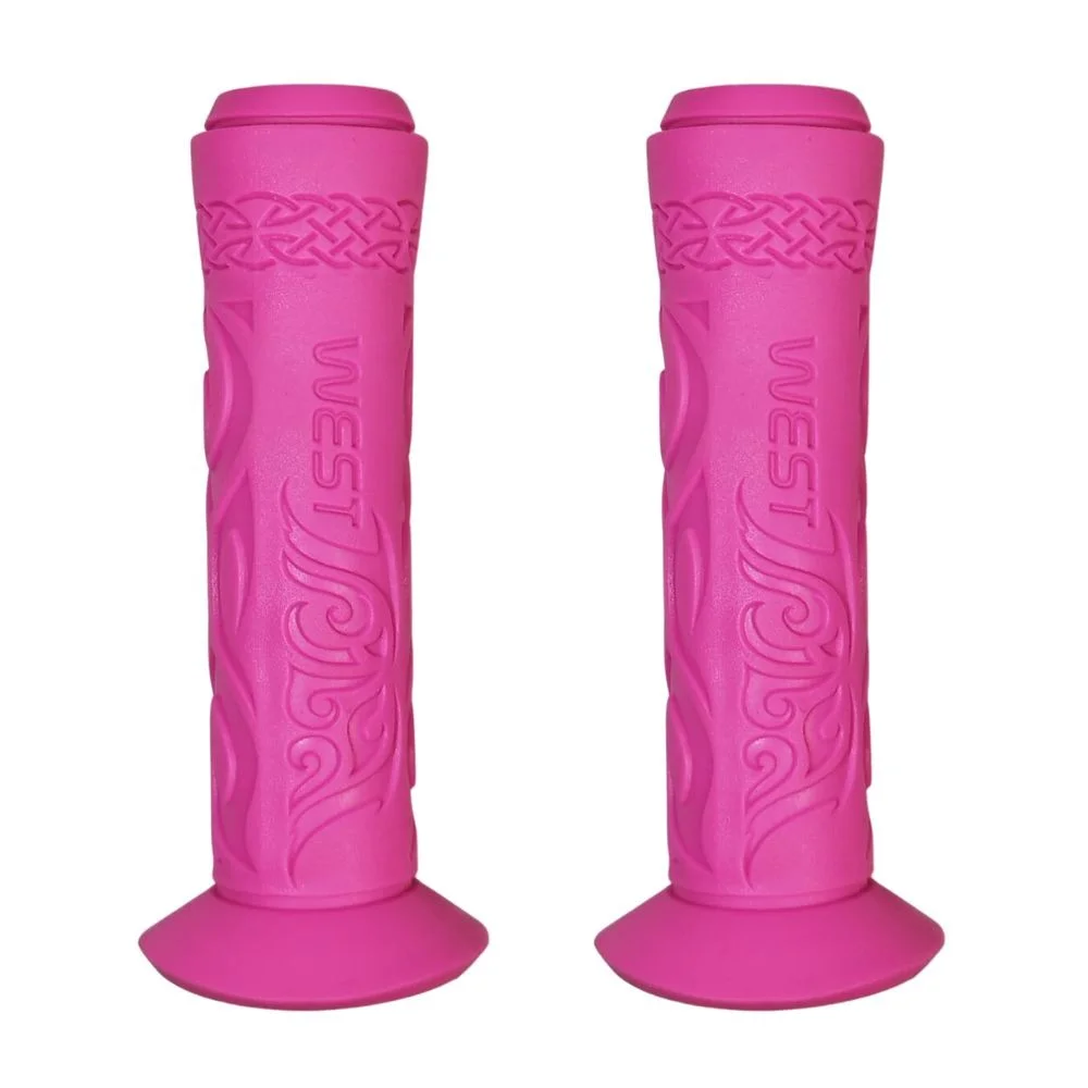 Manopla Bike Wester Tribal Rosa Borracha 130mm