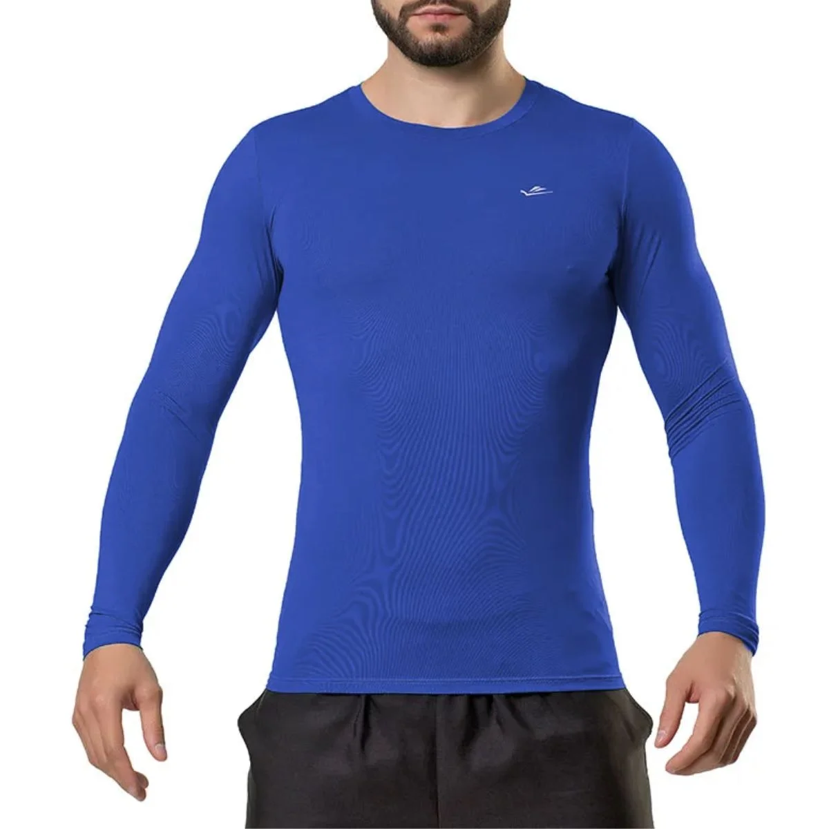 Camiseta Térmica Manga Longa Elite Slim Fit Azul Royal - EG1