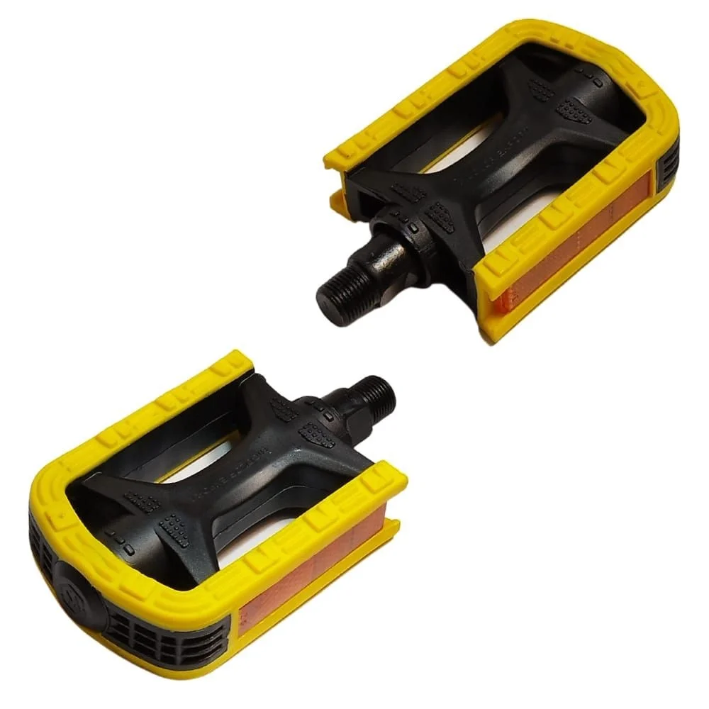 Pedal Bike Metalciclo Bicolor Inglês 9/16 Nylon Amarelo