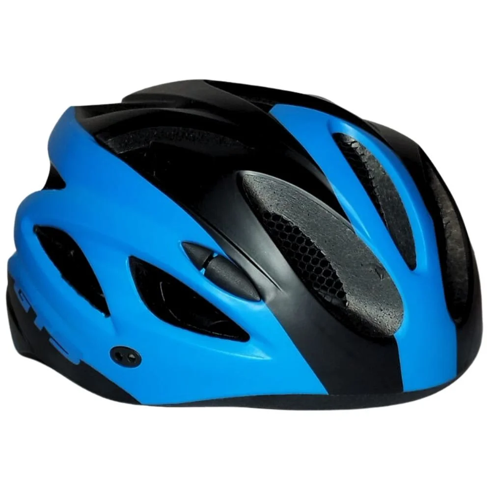 Capacete Bike GTS Preto e Azul Com Led - M