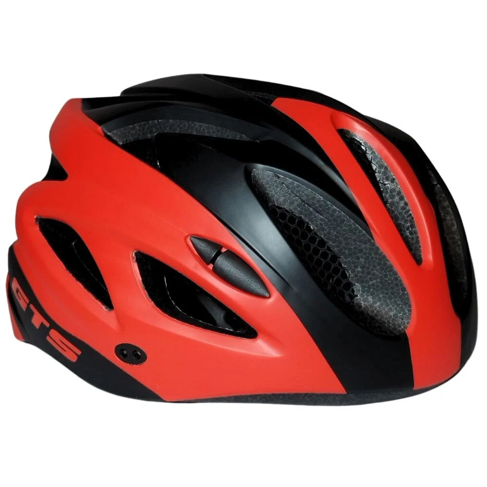 Capacete Bike GTS Preto e Vermelho Com Led - G