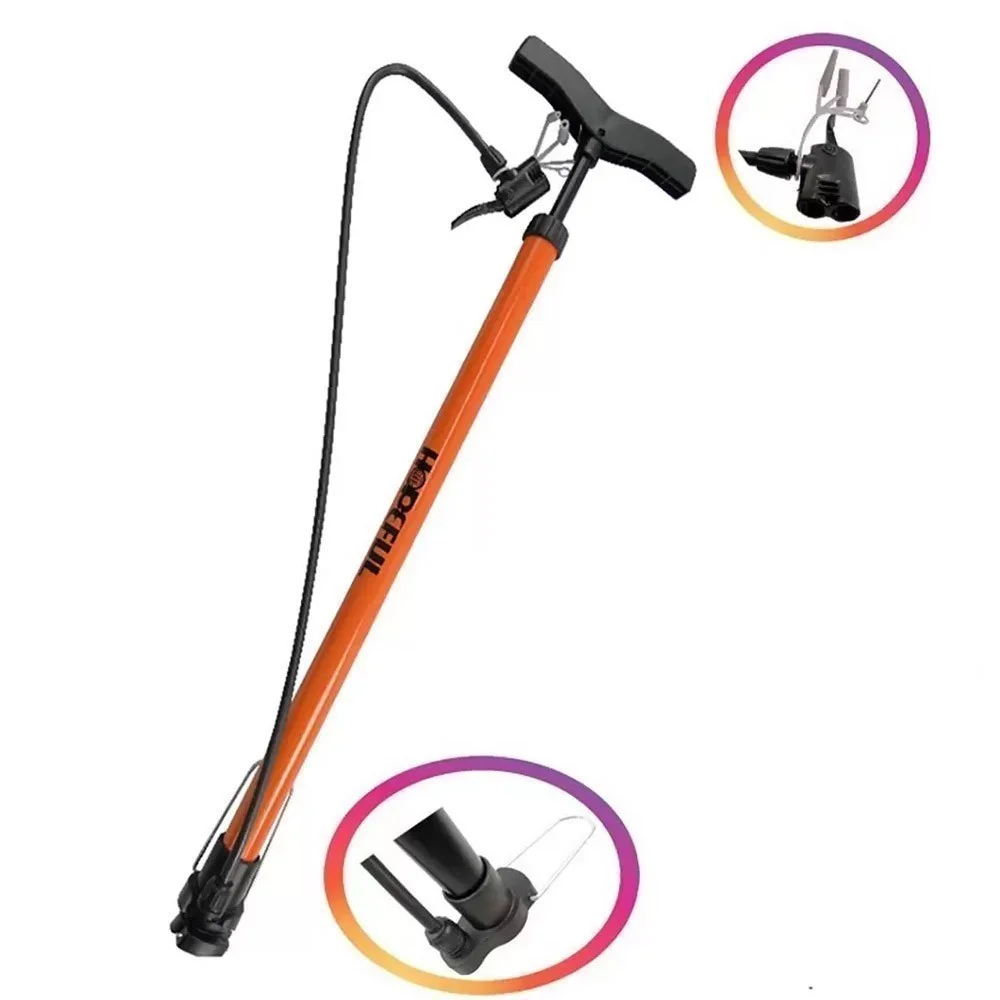 Bomba de Ar Oficina Bicicleta Hopeful Laranja Bico Duplo