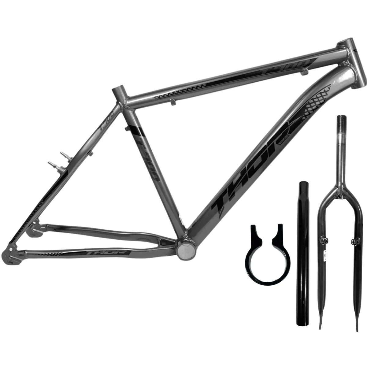 Quadro de Bicicleta 26 Thor T700 Grafite Com Garfo