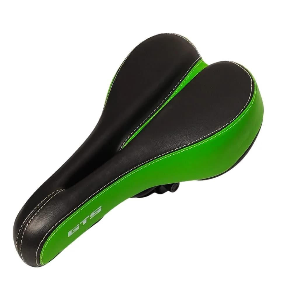 Selim MTB GTS 211 Preto e Verde Vazado Com Manopla Verde