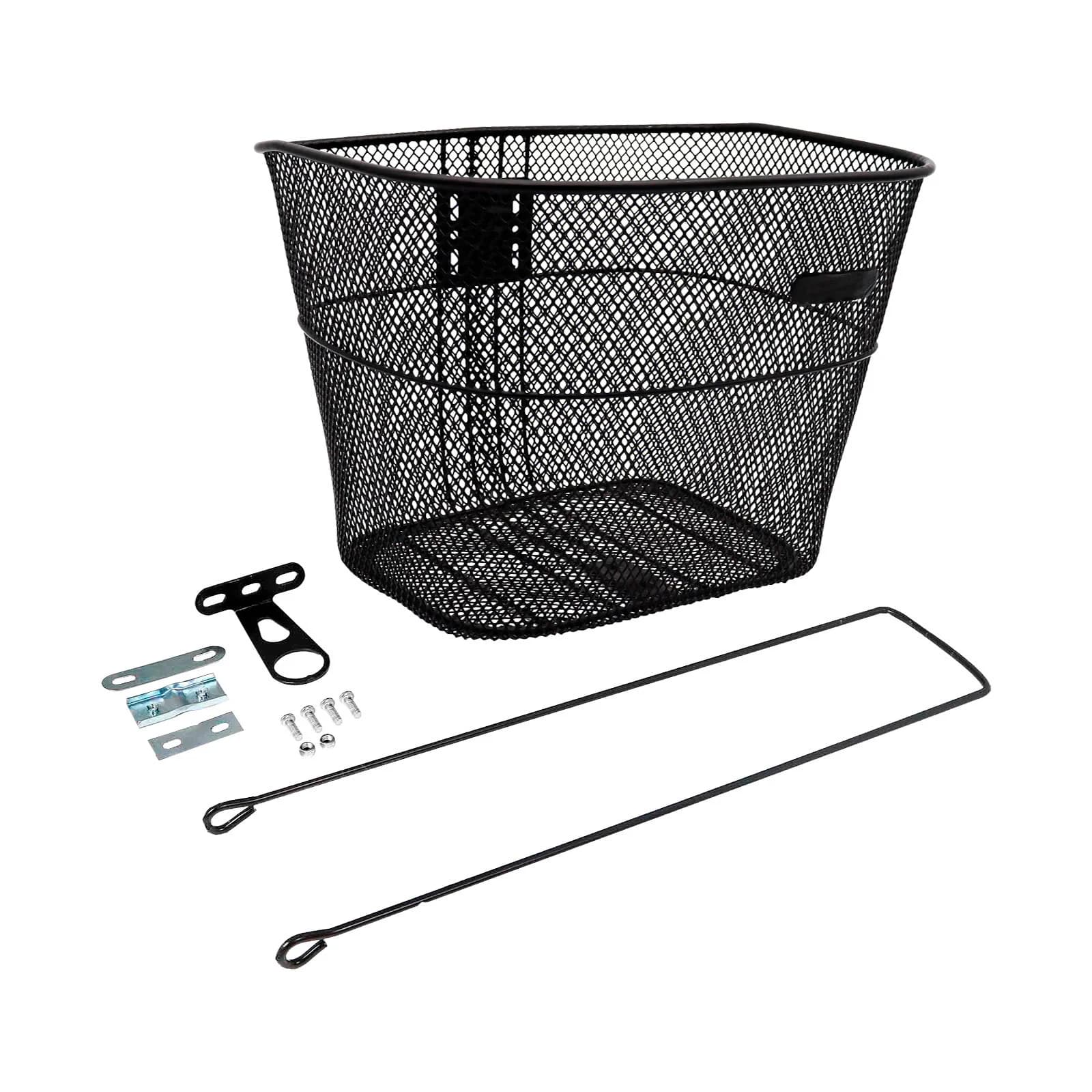 Cesta Quadrada Aro 26 34x25x24cm Aço Preta Importada