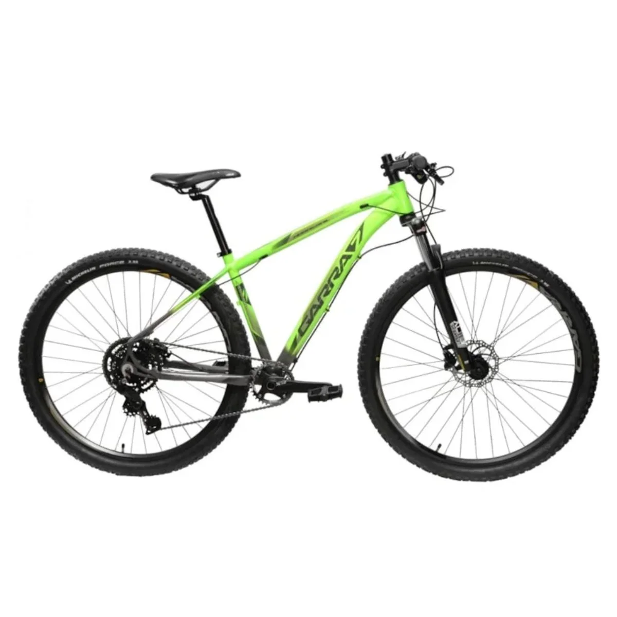 Bicicleta Aro 29 Garra7 Hardtrail 1x11 Velocidades Shimano Cues / Verde Neon e Grafite 15