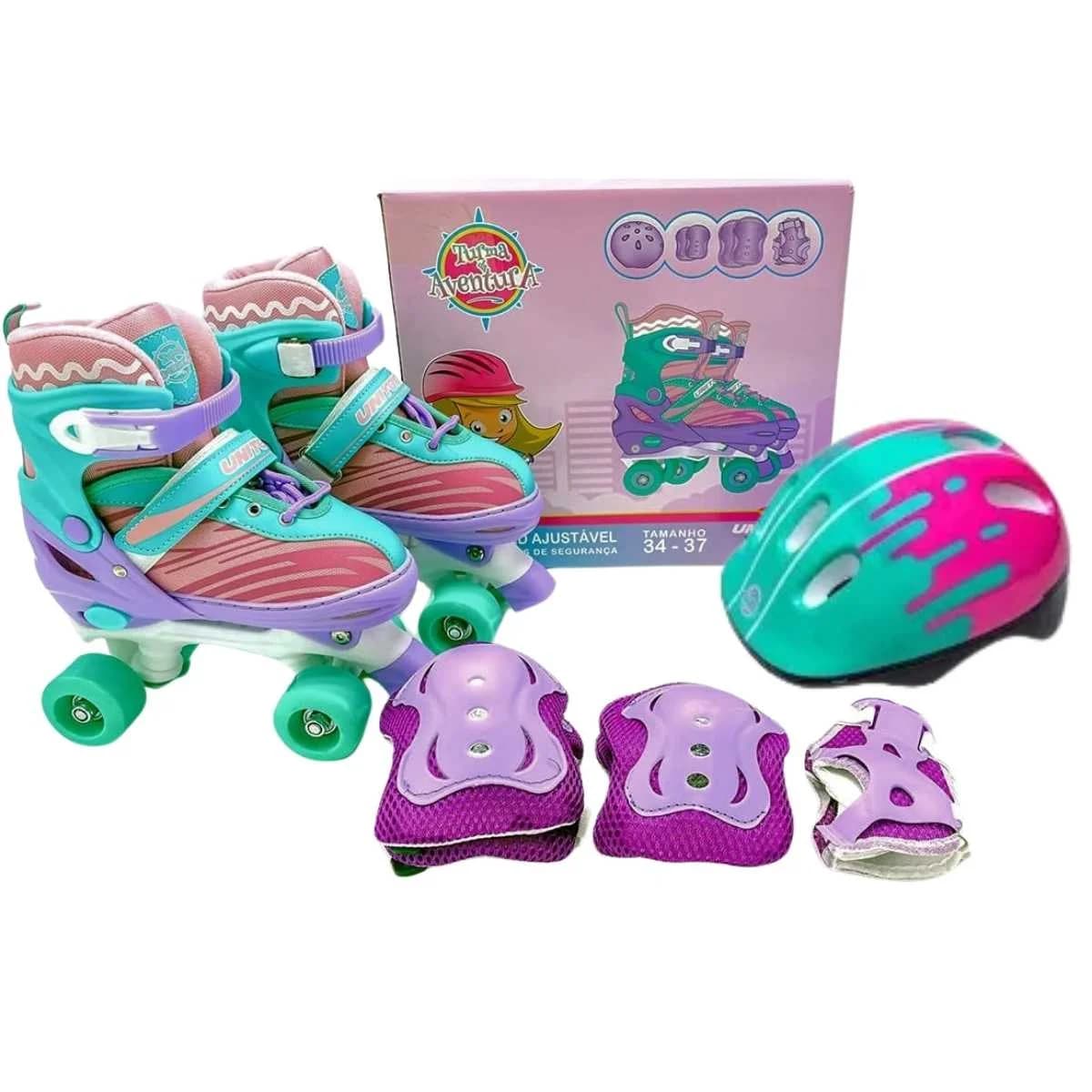 Patins Unitoys Quad Kit Violeta Tamanho 30 a 33