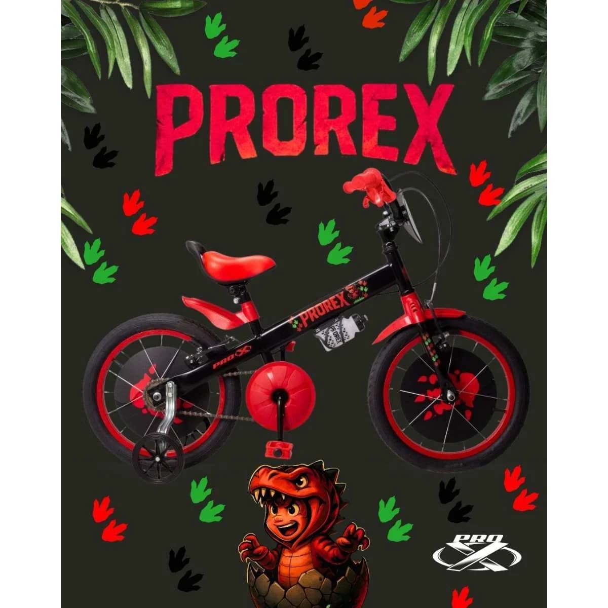 Bicicleta Aro 16 Pro-X Prorex - Preta e Vermelha