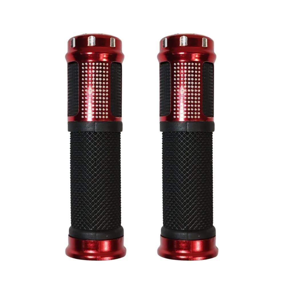 Manopla Bike Element Preto Com Ponteira Vermelha Borracha 130mm