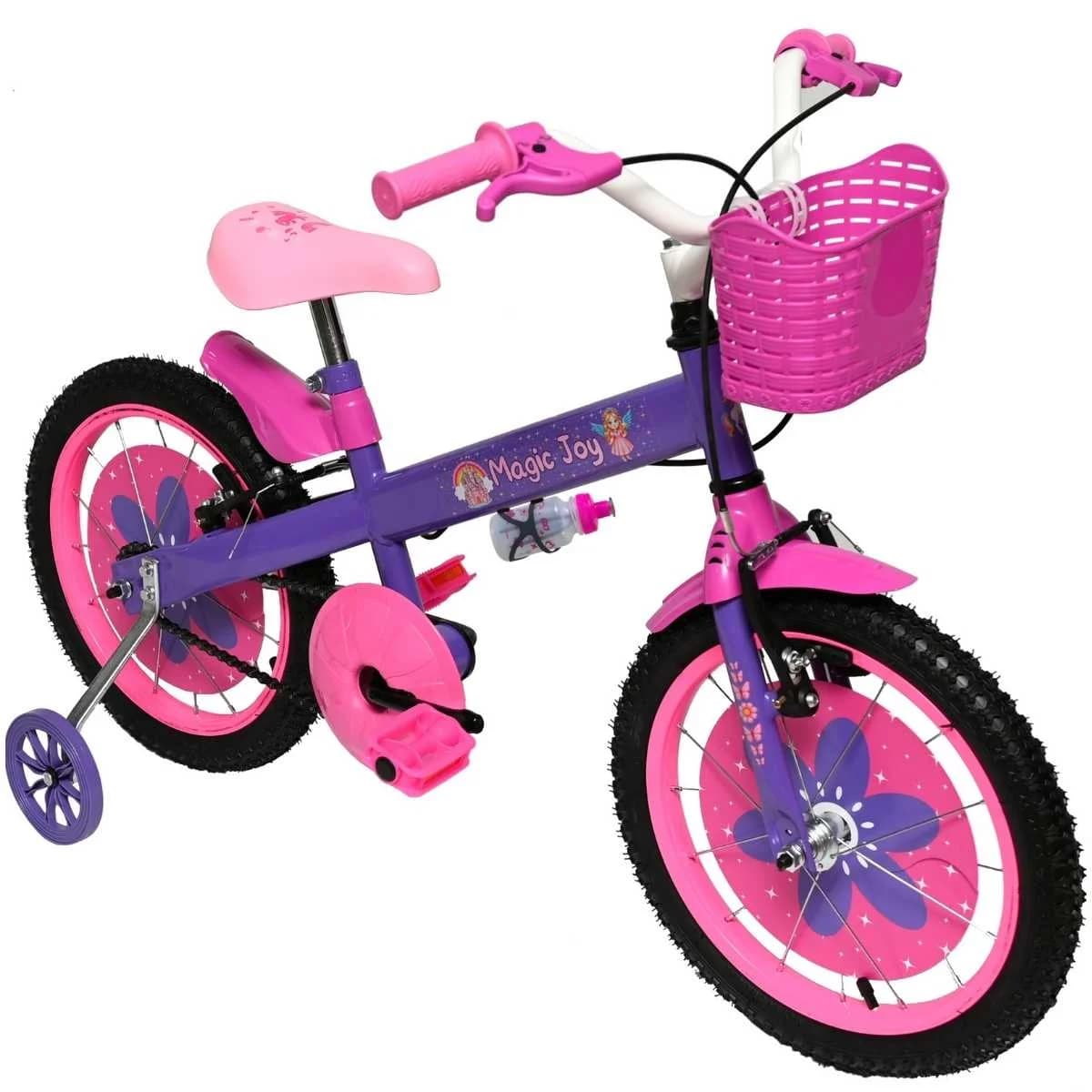 Bicicleta Aro 16 G7 Feminina Roda Alumínio - Violeta e Branco (Roda Rosa)