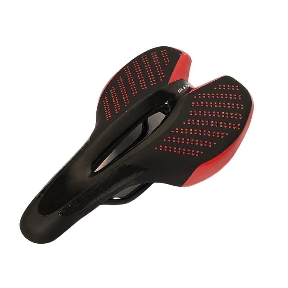 Selim MTB GTS Galático Vazado Preto e Vermelho Com Led