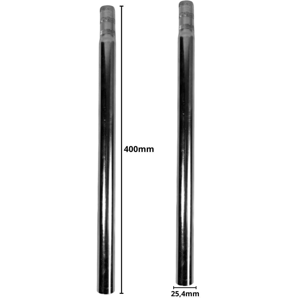 Canote de Selim Diniz Aço 25,4mm X 400mm Cromado Conificado