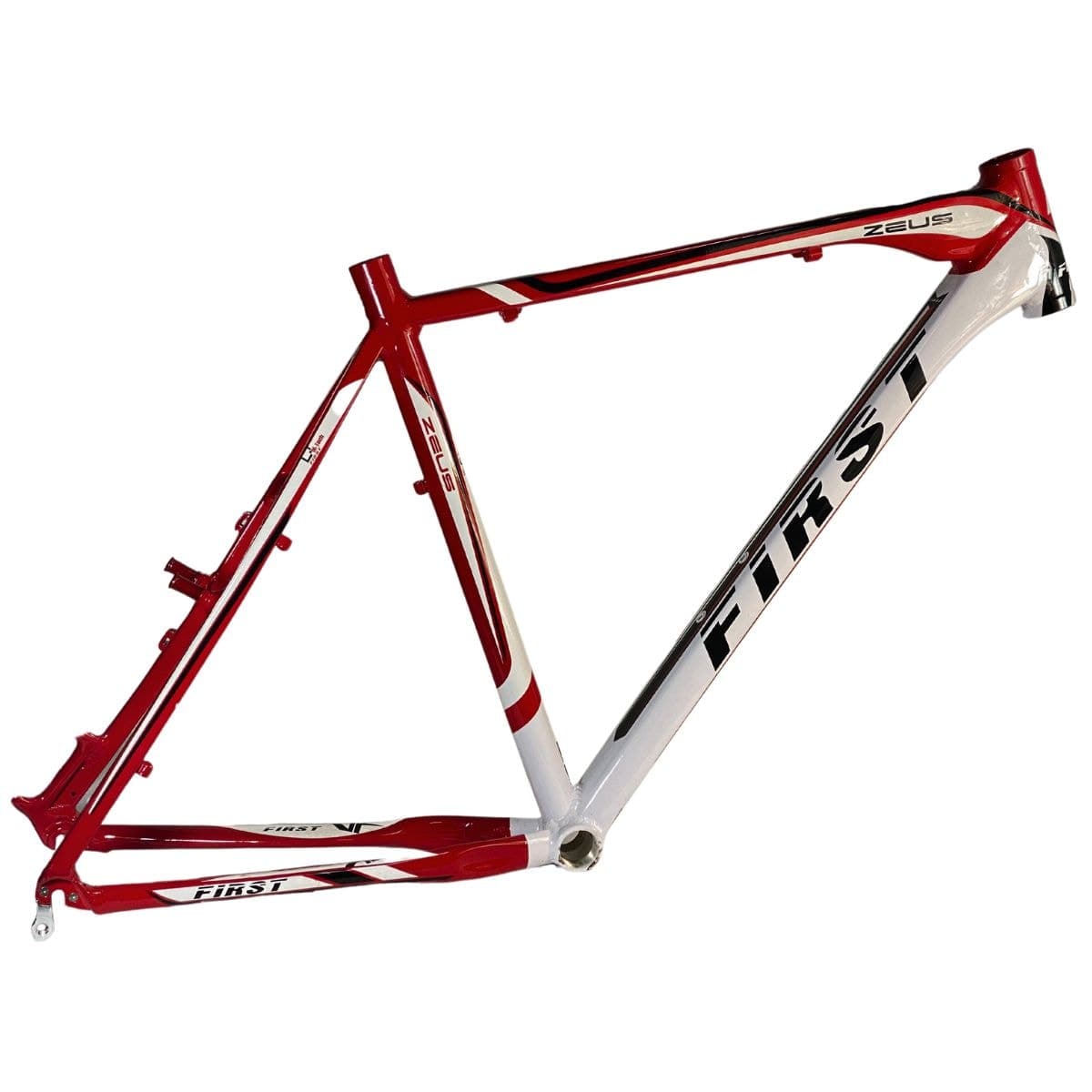 Quadro de Bicicleta 26 MTB First Zeus Branco e Vermelho