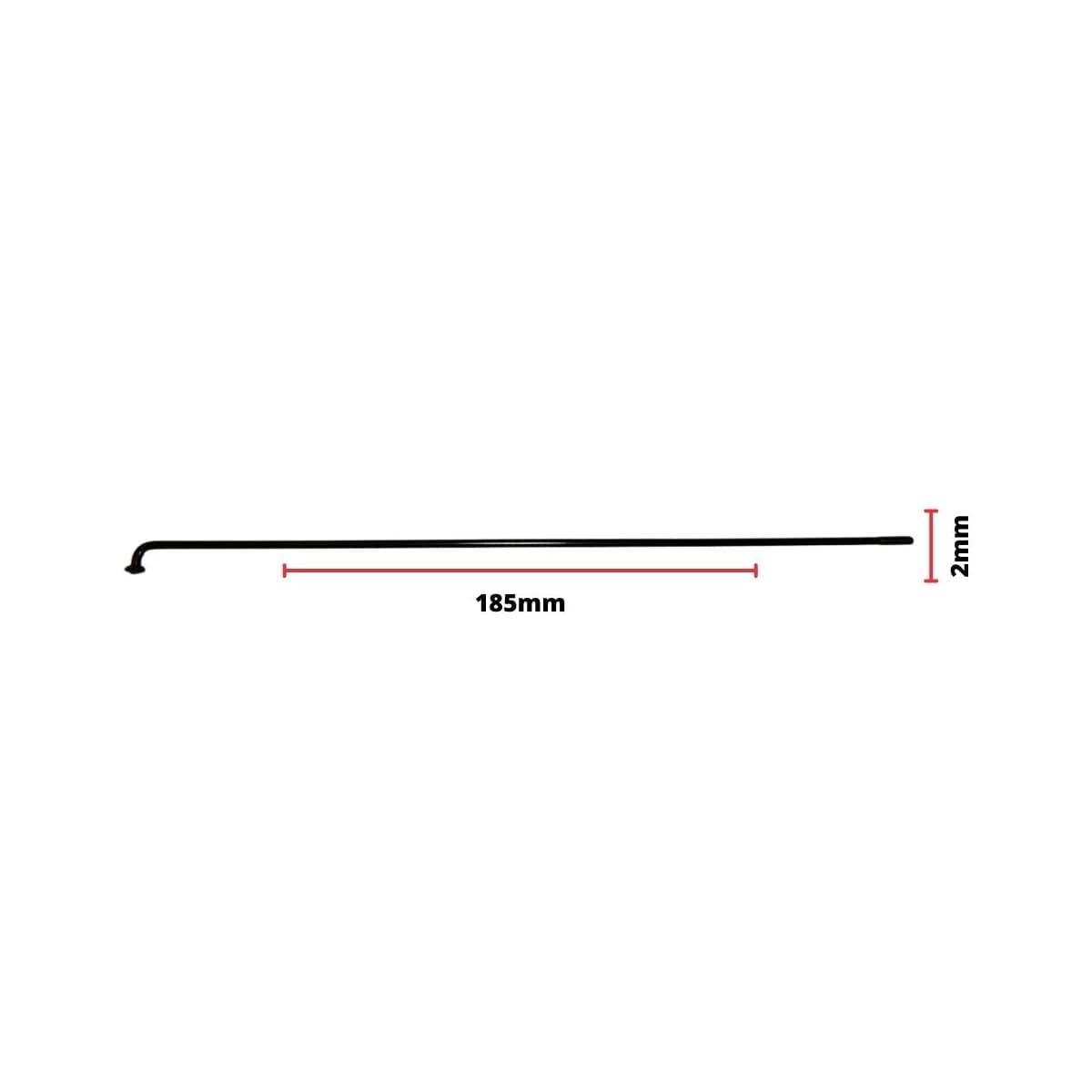 Raio Fino 185x2,00mm Aço Importado Comum Preto Groza