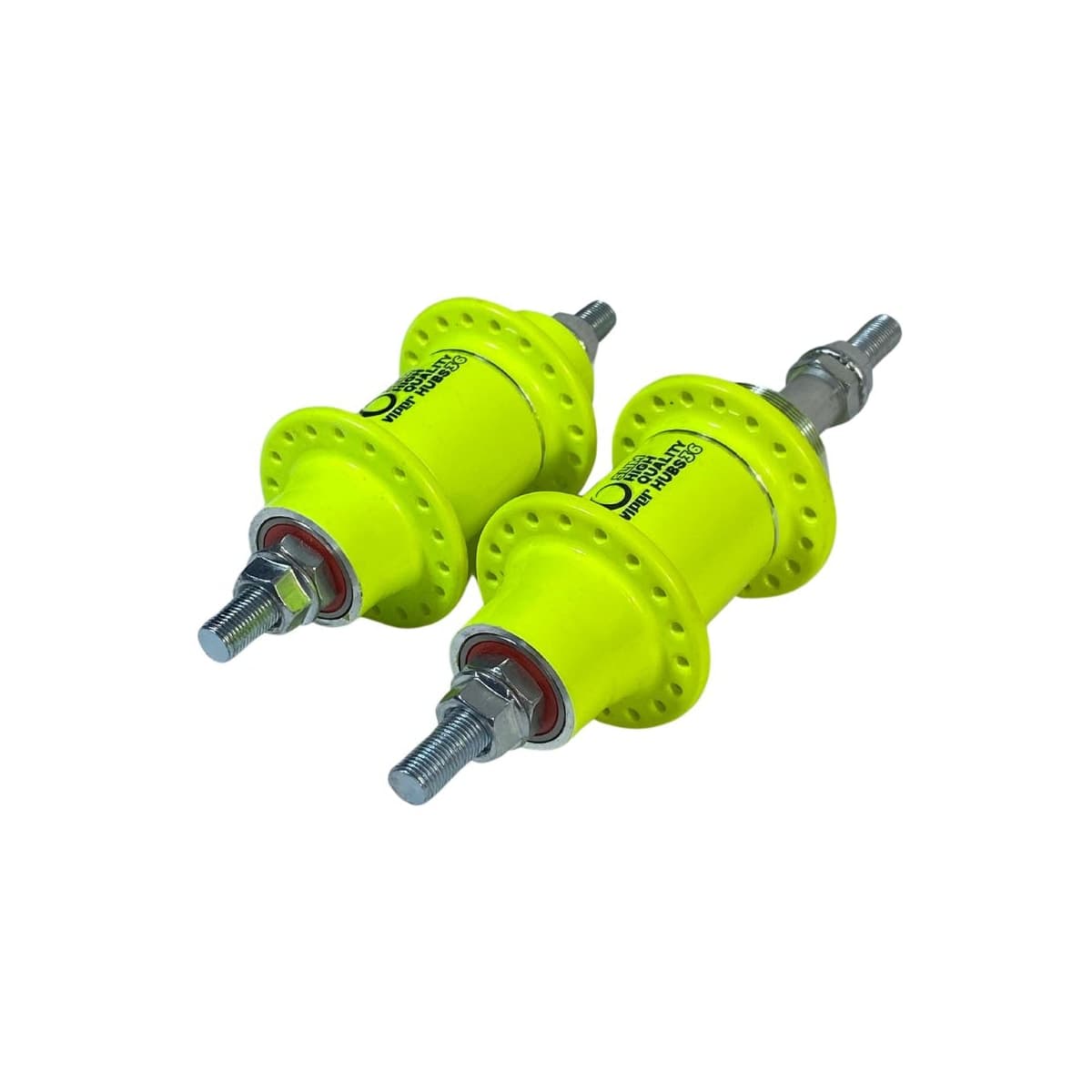 Cubo Alumínio Rosca 36 Furos com Rolamento Amarelo Neon Com Espaçador