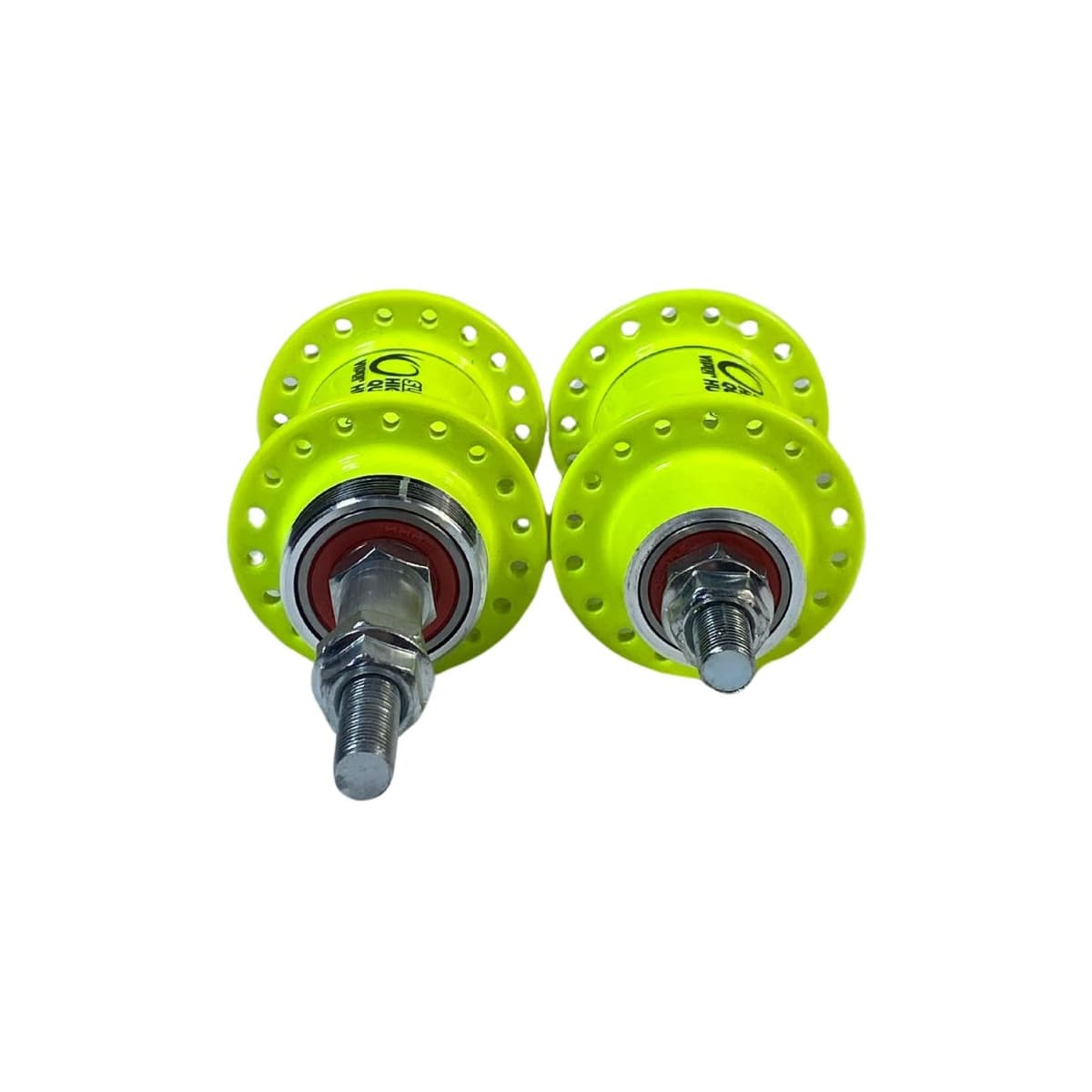 Cubo Alumínio Rosca 36 Furos com Rolamento Amarelo Neon Com Espaçador