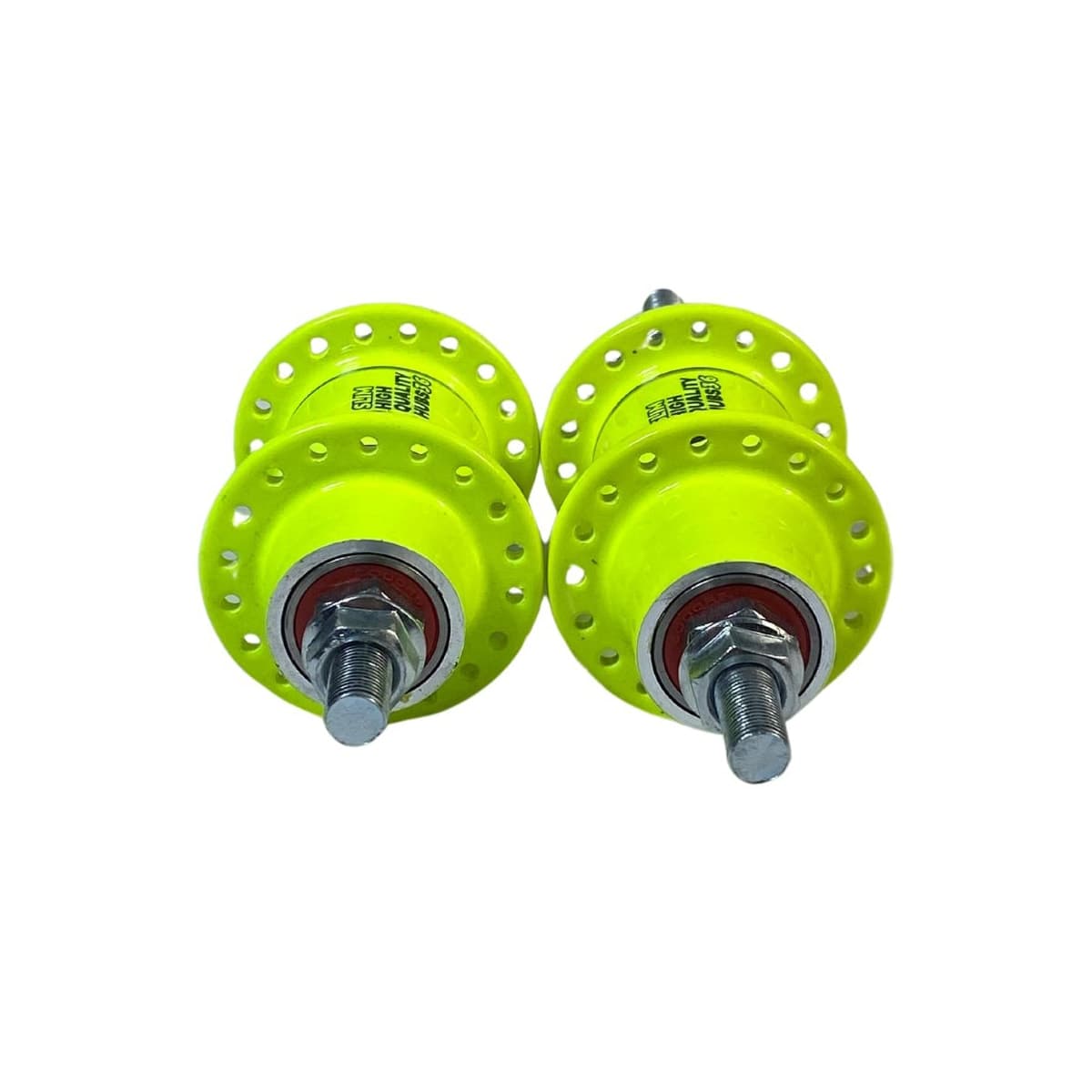 Cubo Alumínio Rosca 36 Furos com Rolamento Amarelo Neon Com Espaçador