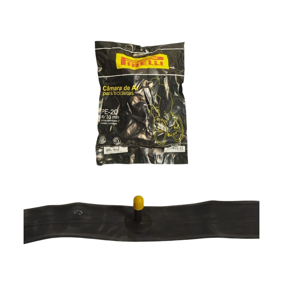 Câmara Aro 20 PE Pirelli Válvula Americana 33mm Balão