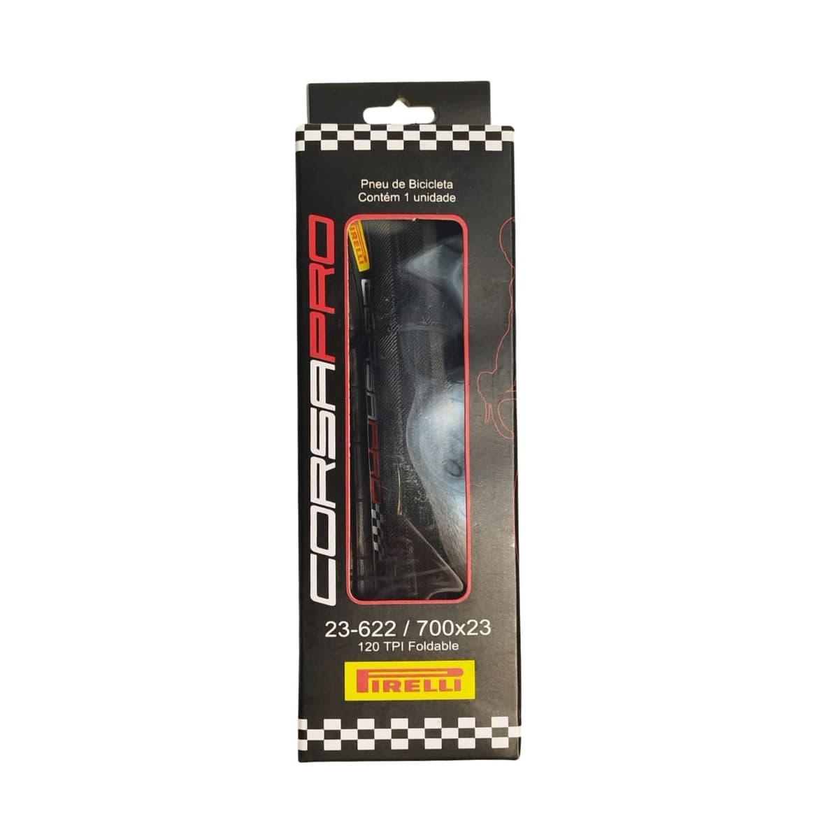 Pneu 700x23 Pirelli 120 TPI - Corsa Pro Preto Kevlar