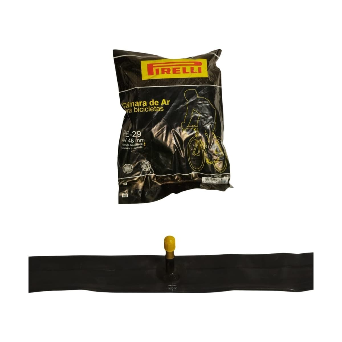 Câmara Aro 29 PE Pirelli Válvula Americana 48mm Balão