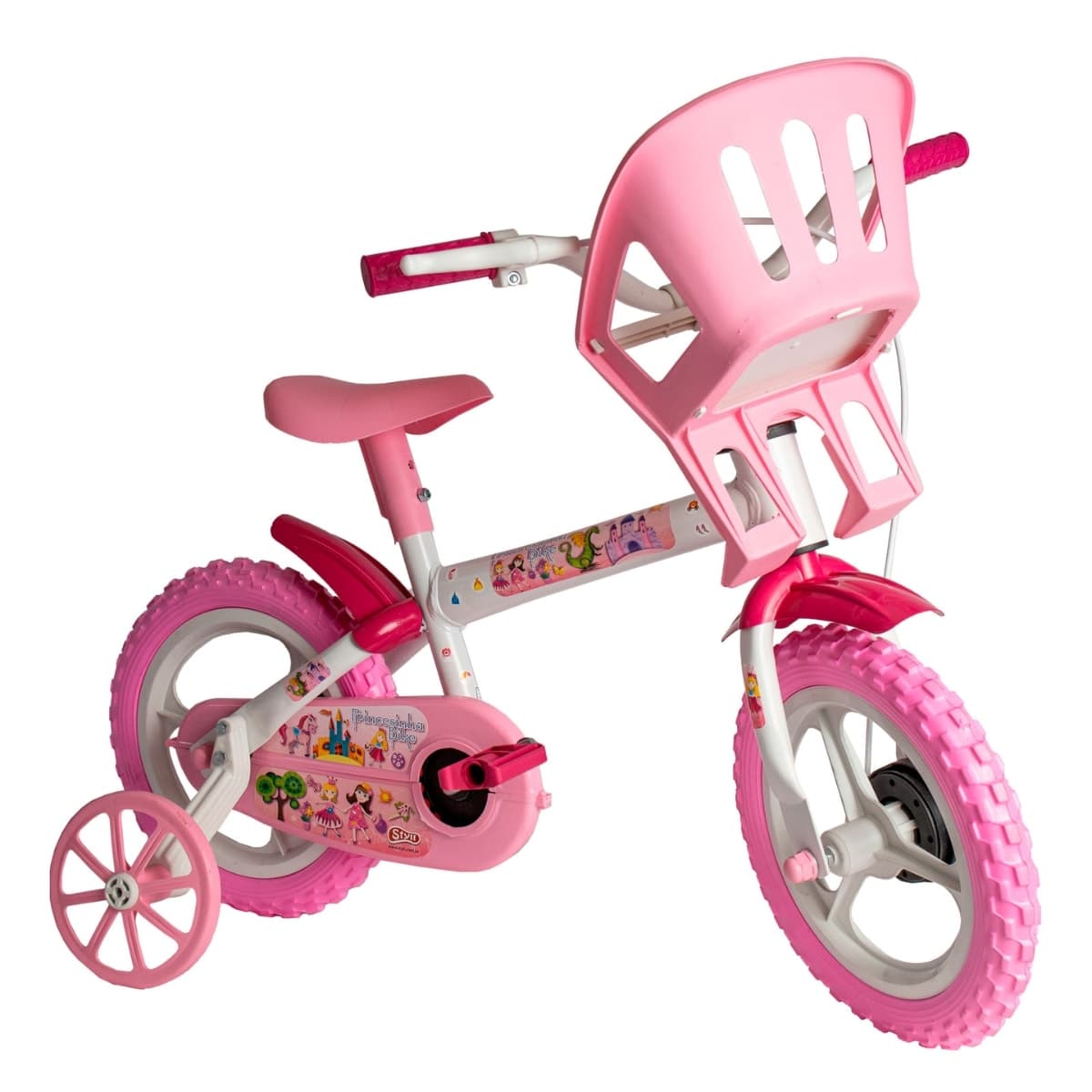 Bicicleta Aro 12 Styll Princesinha Branco Rosa