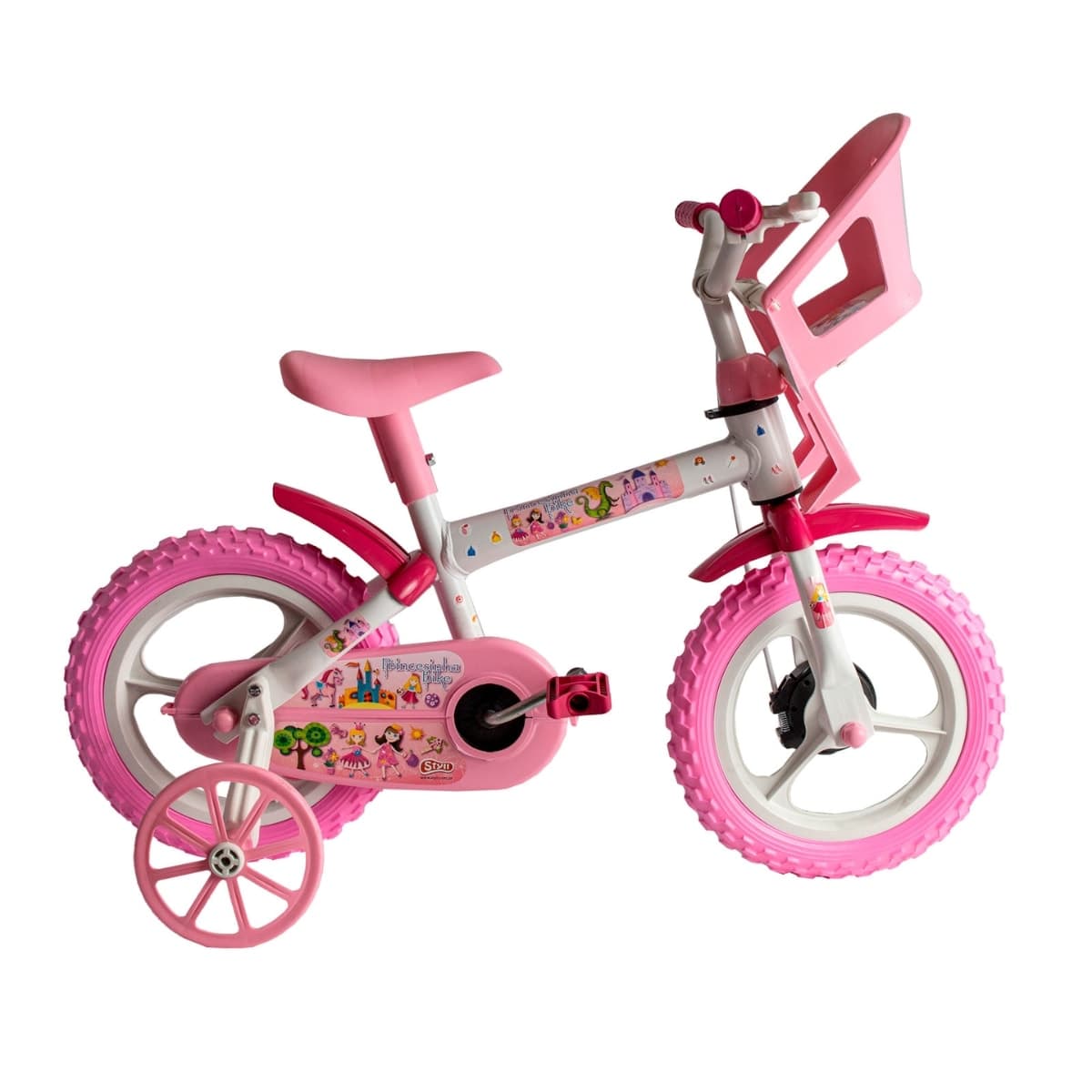 Bicicleta Aro 12 Styll Princesinha Branco Rosa