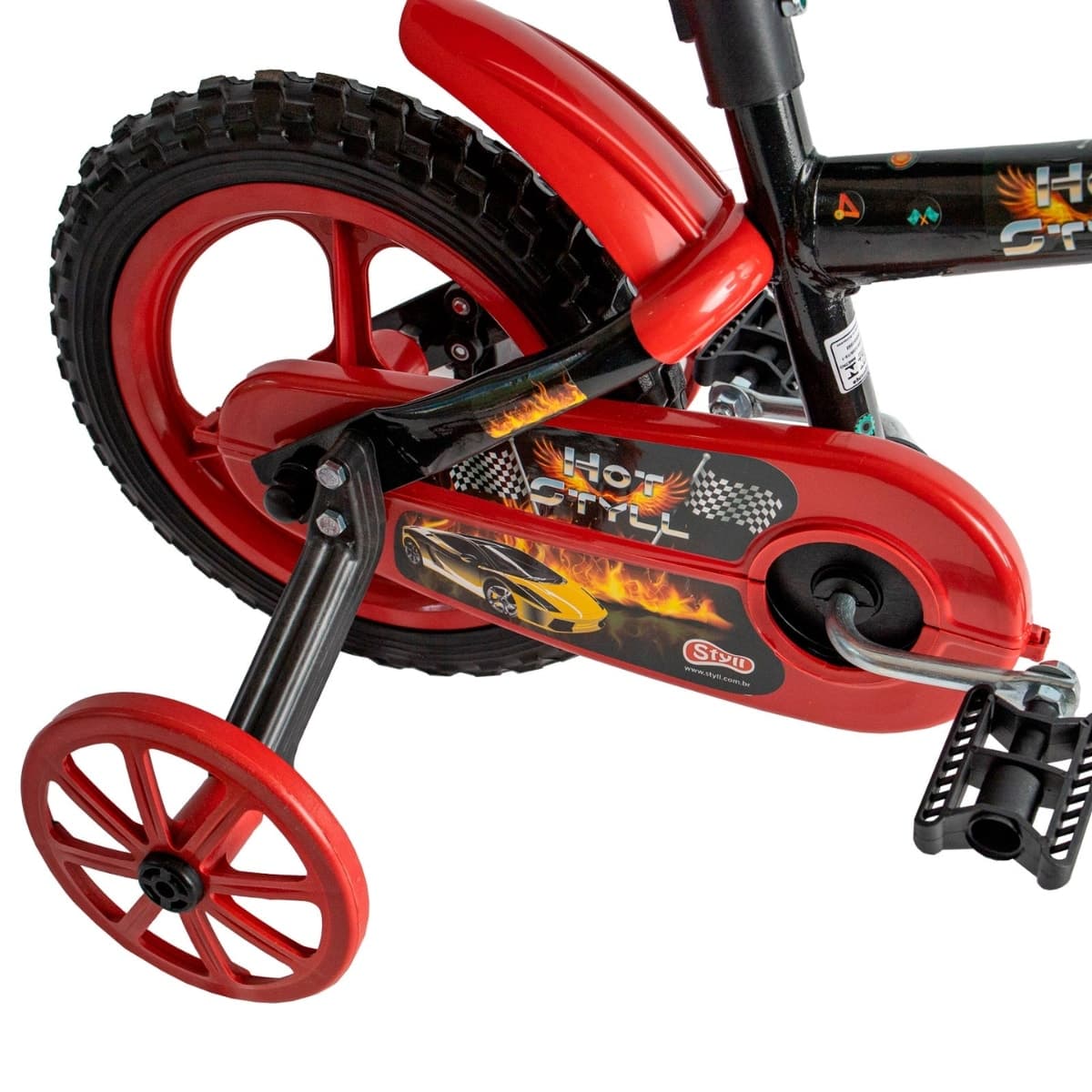 Bicicleta Aro 12 Styll Hot Preto Vermelho