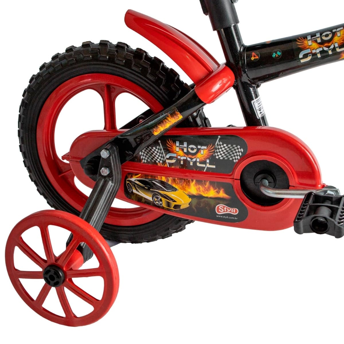 Bicicleta Aro 12 Styll Hot Preto Vermelho