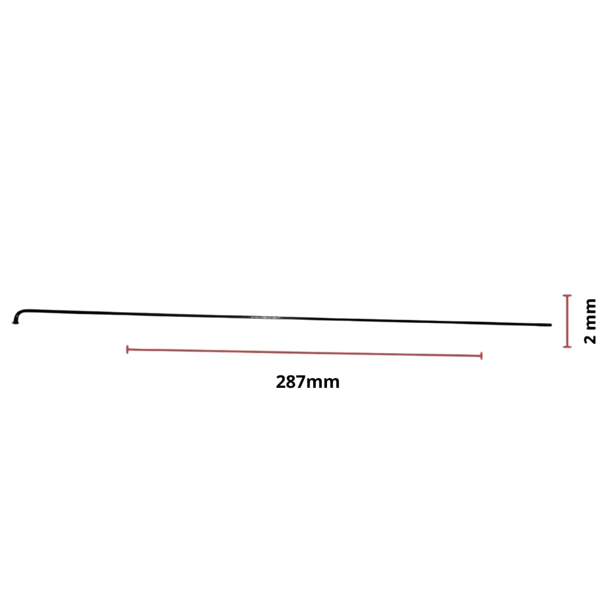 Raio Fino 287x2.0mm Aço Importado Comum Preto Groza