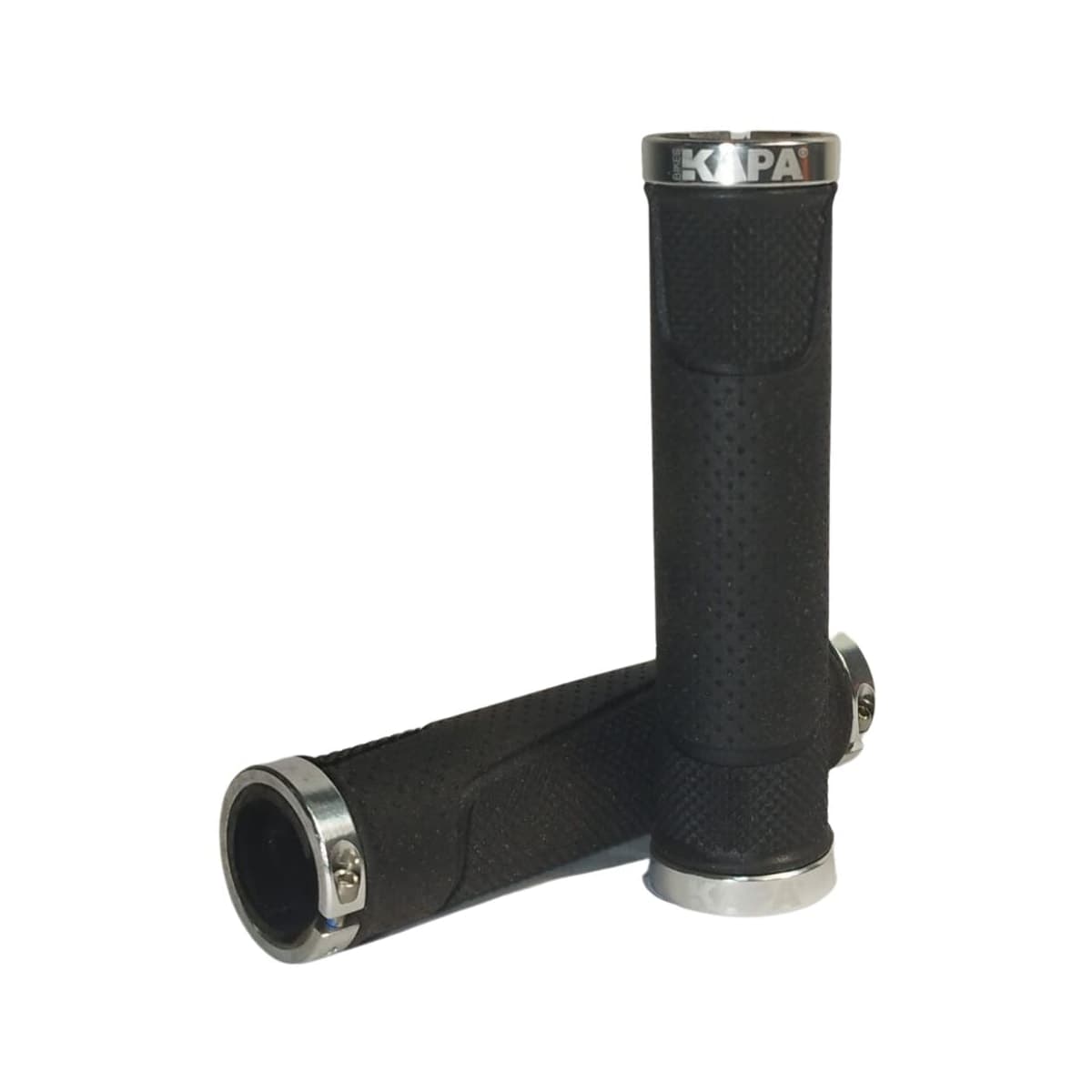 Manopla Bike Com 2 Travas Kapa Kraton Cinza e Preto Gel 130mm
