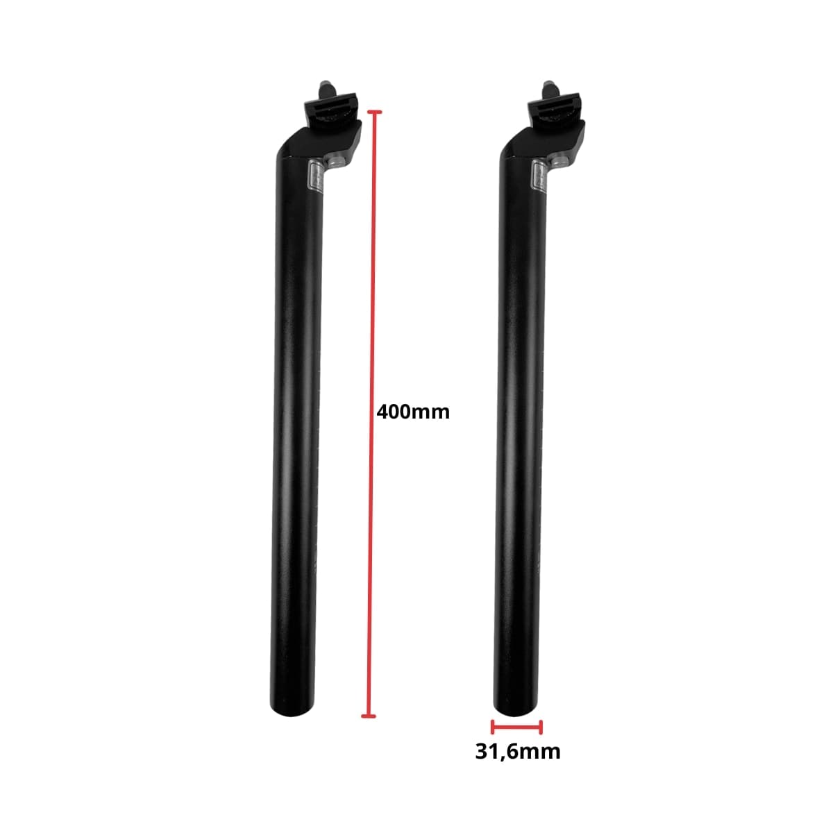 Canote de Selim Garra7 Alumínio 31,6mm X 400mm Preto