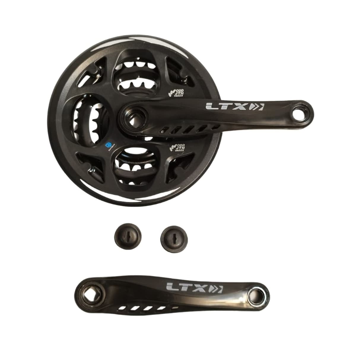Pedivela Aço Triplo LTX 24/34/42D Index Reduzido Preto 175mm Ponta Quadrada Com Protetor