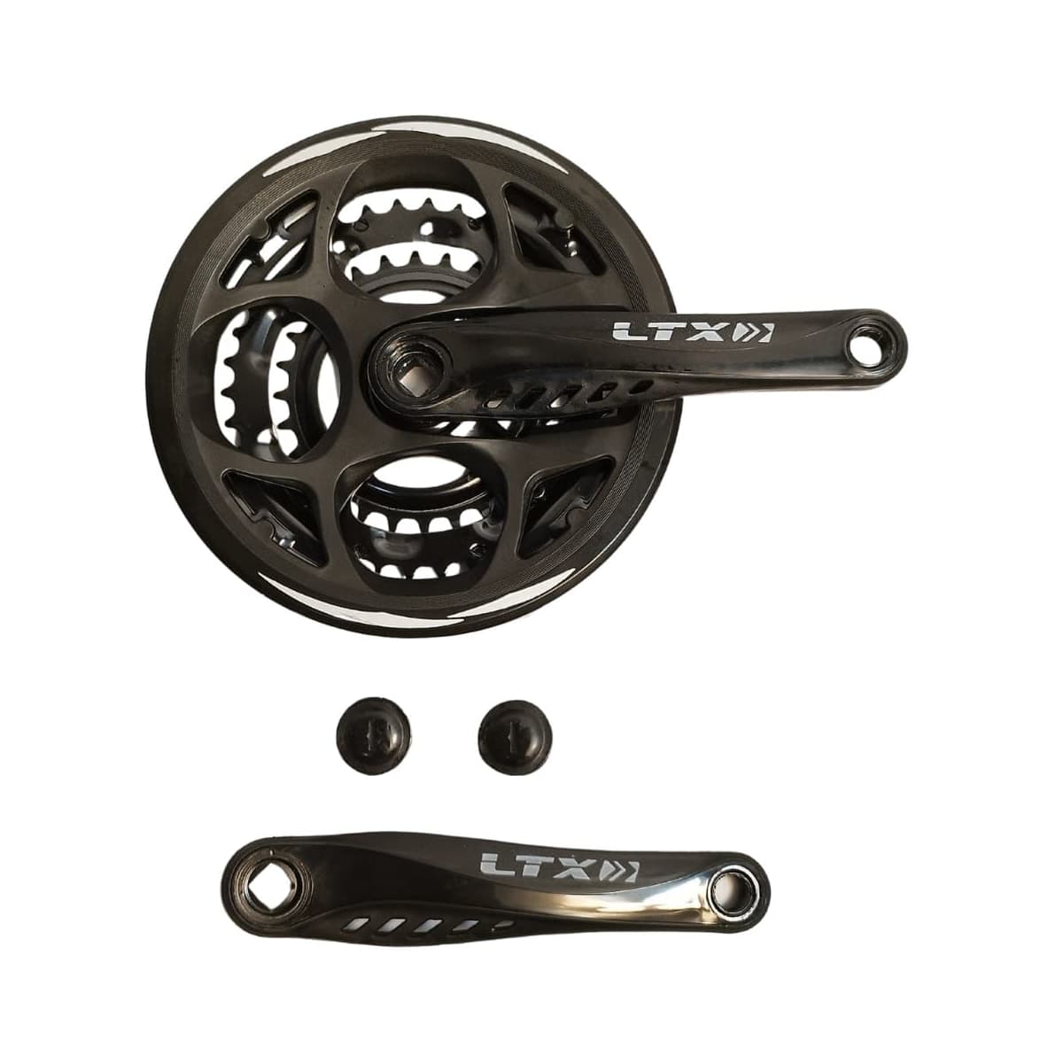 Pedivela Aço Triplo LTX 28/38/48D Index Preto 175mm Ponta Quadrada Com Protetor