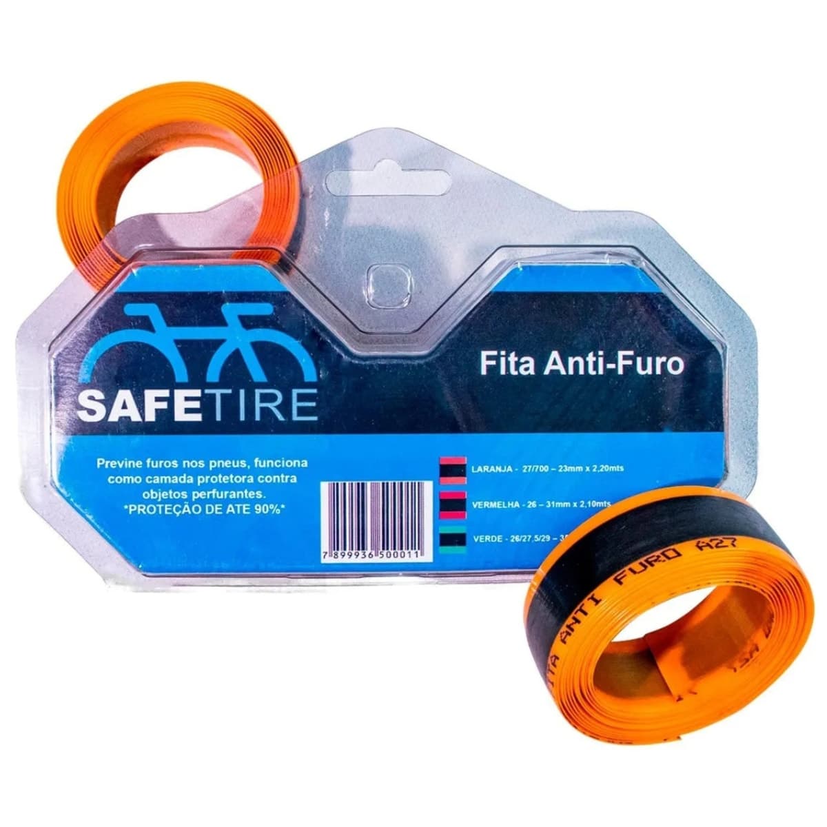 Fita Anti-Furo Safetire Para Pneu 27/700 23mm Laranja