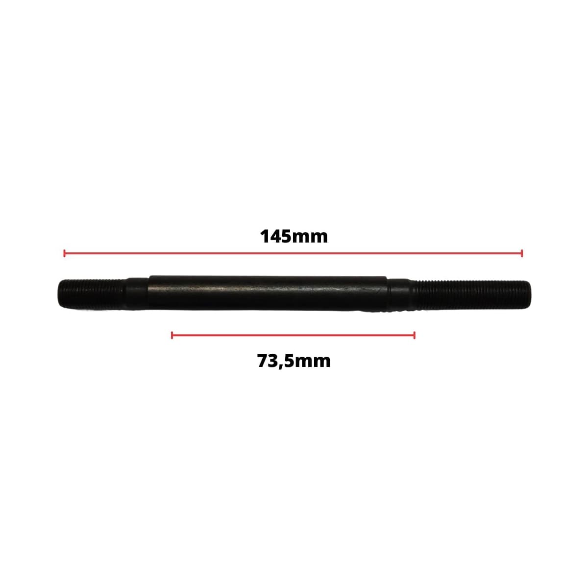 Eixo Traseiro Shun Feng 145mm Aço Preto Grosso 3/8
