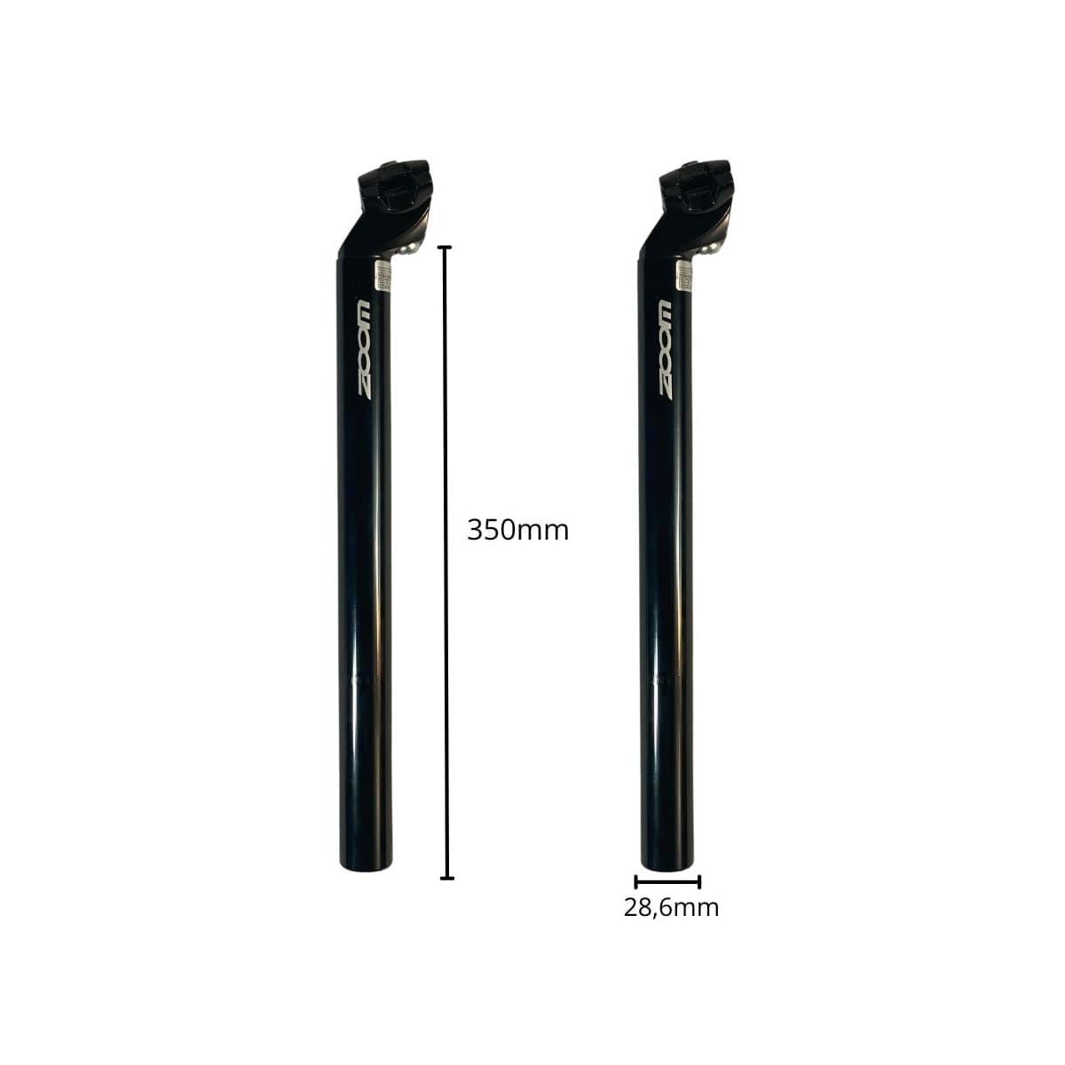 Canote de Selim Zoon Alumínio 28,6mm X 350mm Preto Com Carrinho