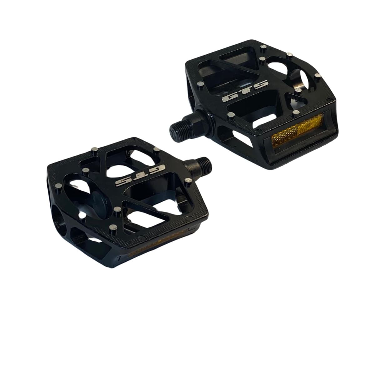 Pedal Bike GTS Plataforma Inglês 9/16 Aluminio Preto (Alto-Relevo)