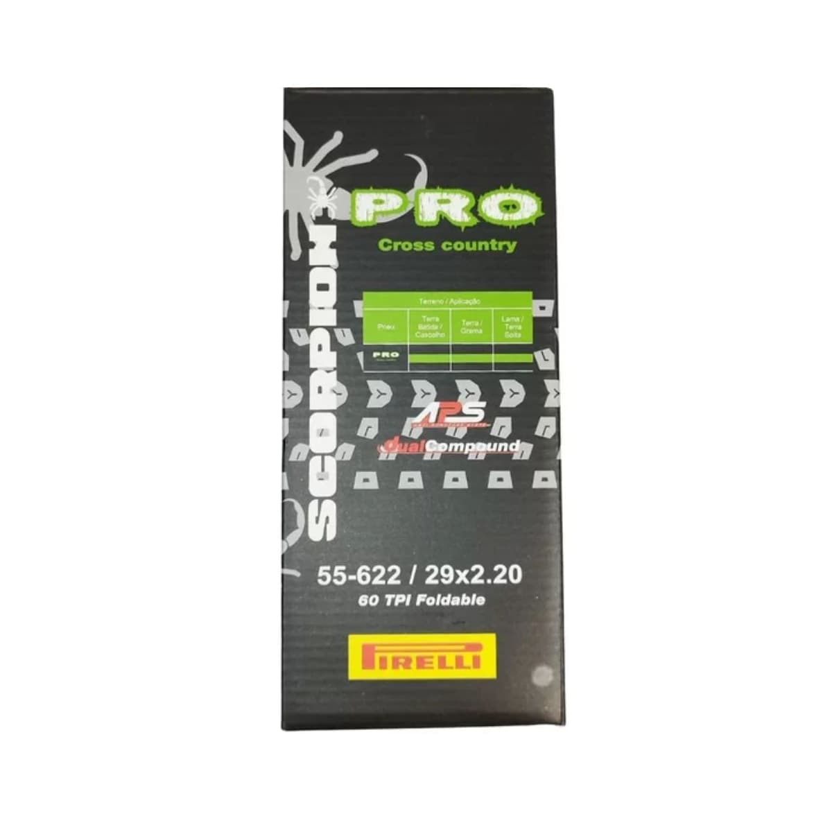 Pneu 29x2.20 Pirelli 60 Tpi Preto Kevlar Scorpion Pro