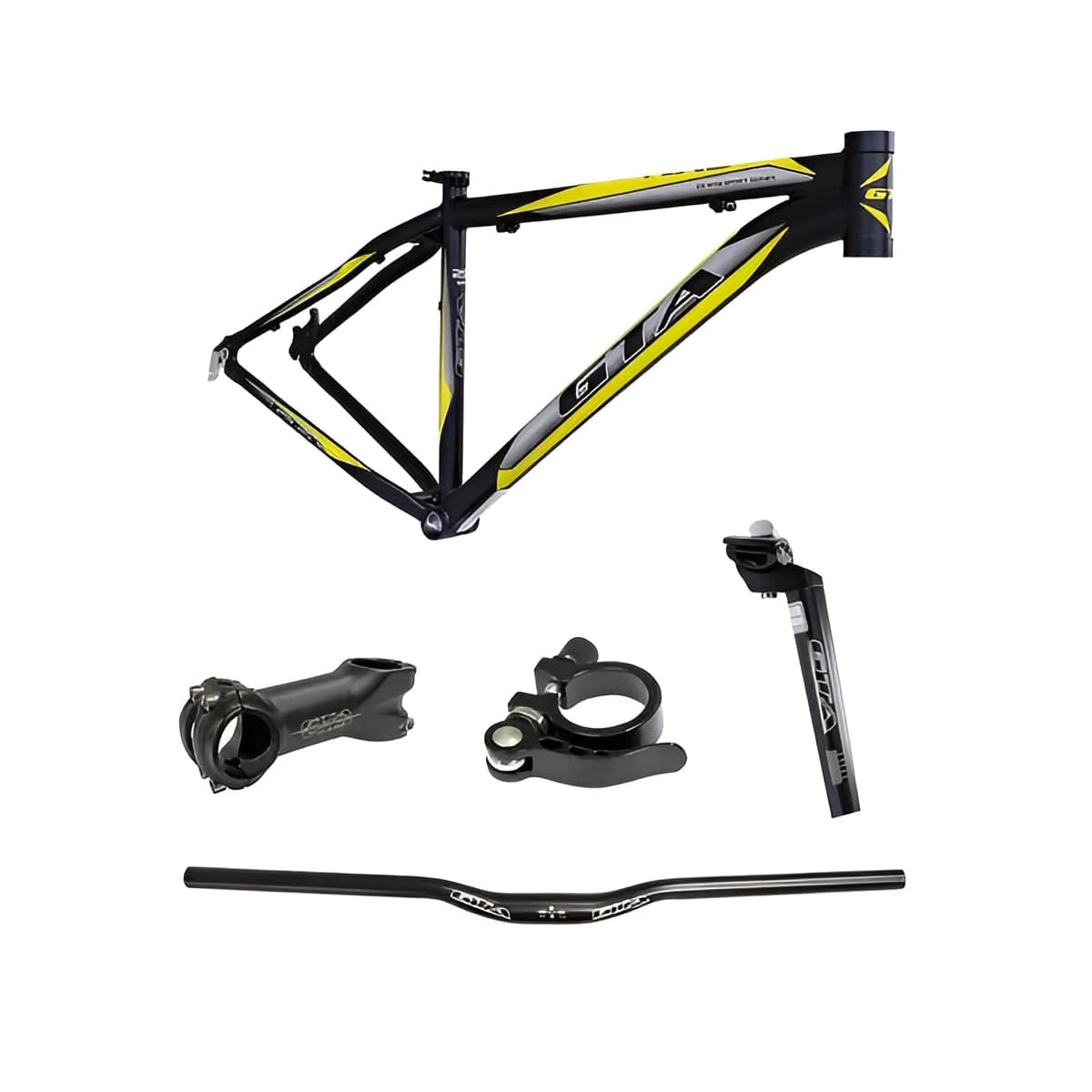 Quadro de Bicicleta 29 MTB GTA NX9 Preto e Amarelo