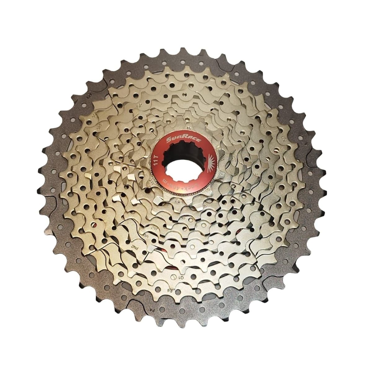 Cassete 11 Velocidades Sunrace MX8 Index Cromado com Aranha Vermelha 11/42D