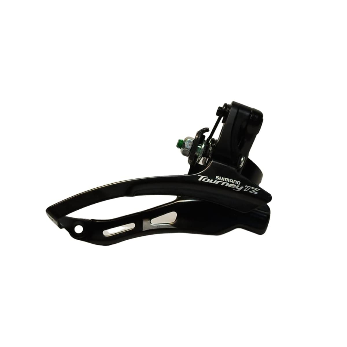 Cambio Dianteiro Shimano Tourney TZ-500 31,8mm Puxa Por Cima Preto Para Pedivela Reduzido