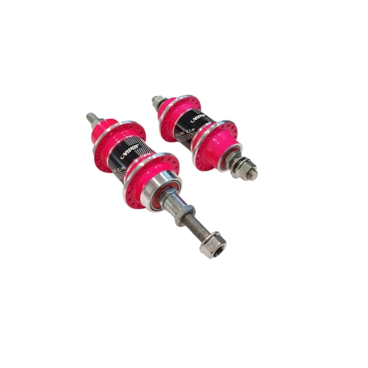 Cubo Alumínio Rosca Viper 36 Furos Com Rolamento Rosa Neon