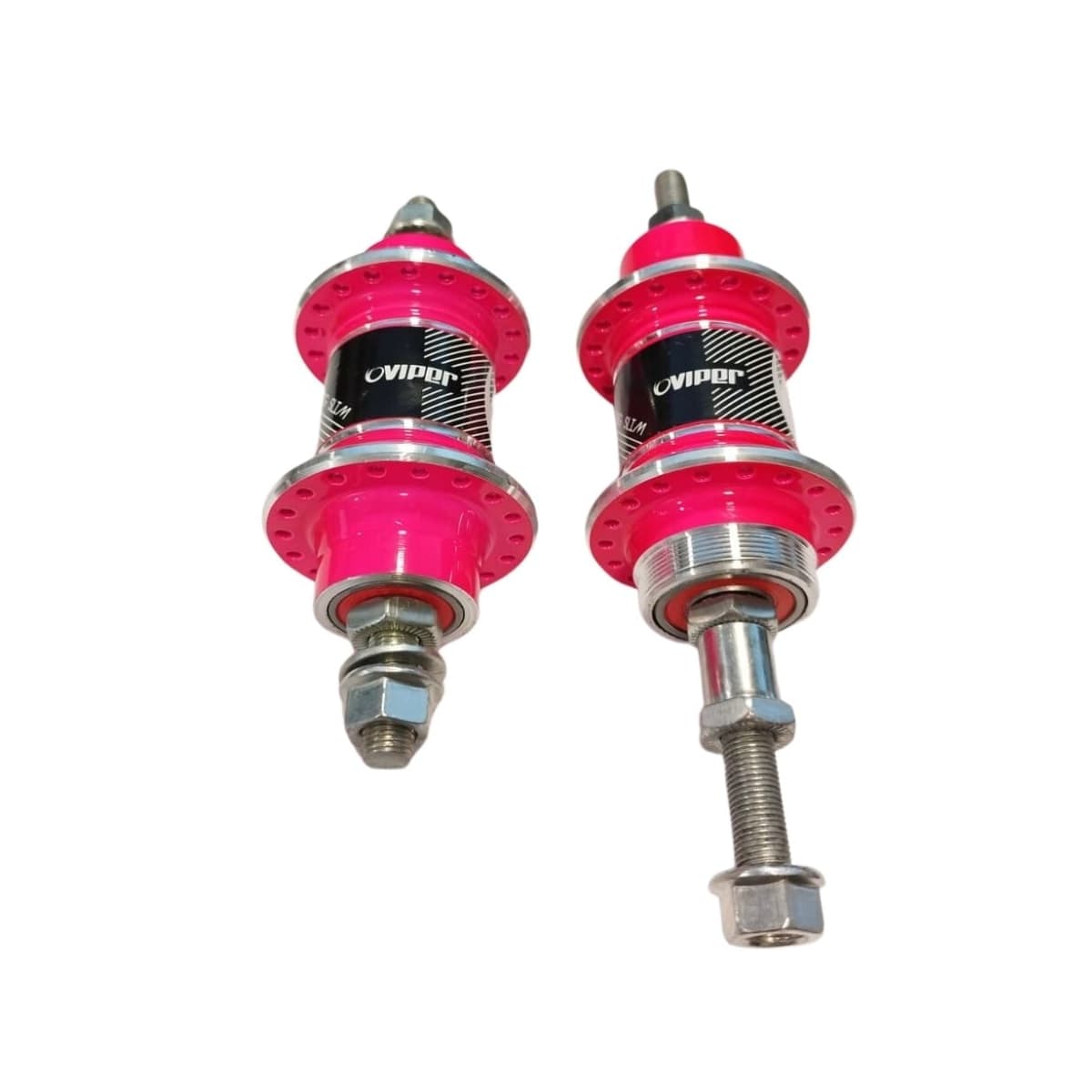 Cubo Alumínio Rosca Viper 36 Furos Com Rolamento Rosa Neon